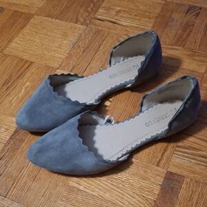 Restricted Gray Faux Suede Ballet Flats - Size 7.5